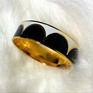 Kate Spade Ahead of the Curve black and white bangle mid century modern 7.5”